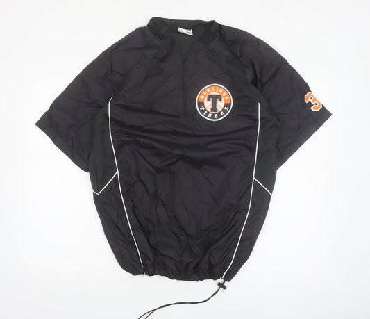 Rawlings Men's Black S Track Jacket Baseball Short Sleeve 1/4 Zip