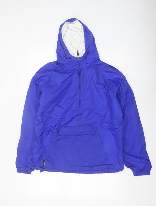 Charles River Apparel Men's Blue Anorak Windproof Hooded Jacket Size S