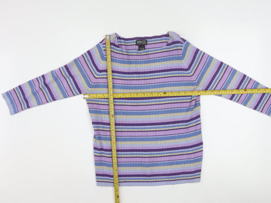 NY & CO Women’s Multicoloured Striped Boat Neck Knit Jumper L