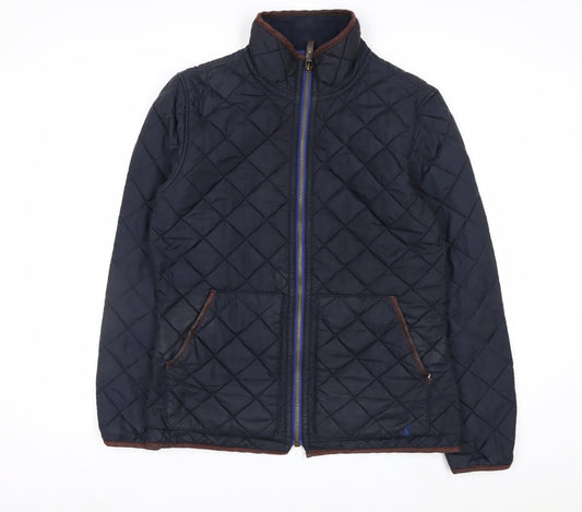 Joules Women Blue Quilted Mid-Length Jacket Size M