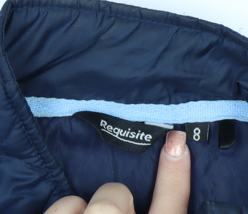 Requisite Women's Blue Quilted Waistcoat Size 8 Lightweight Gilet