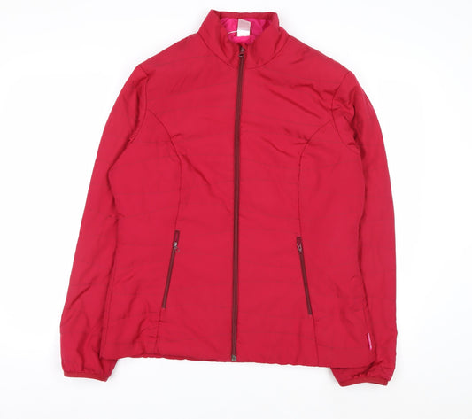 Decathlon Women Red Polyester Puffer Jacket Size 14 Lightweight