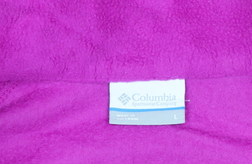 Columbia Women’s Pink Full Zip Fleece Sweatshirt L Warm Outdoor