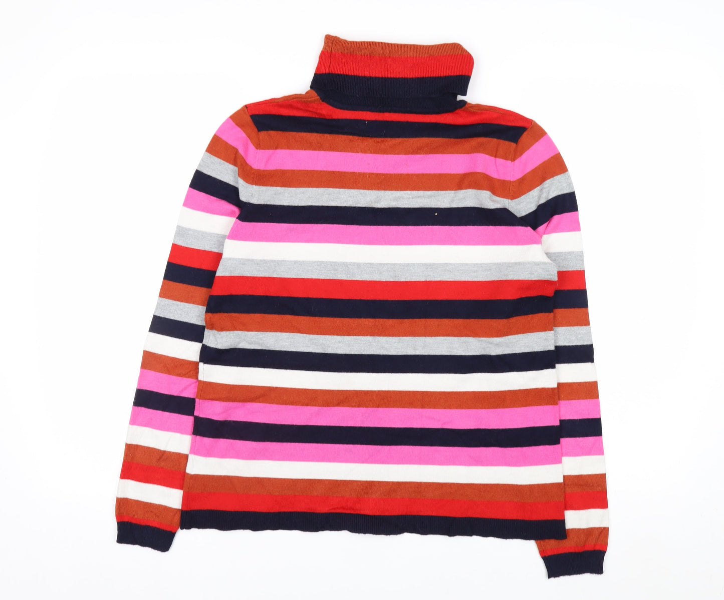 Retrology Women’s Multicoloured Striped Roll Neck Jumper Size M