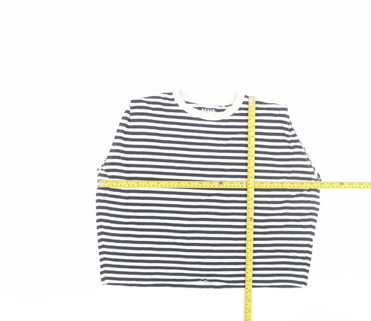 Boden Womens Blue White Striped Sleeveless Cotton T-Shirt Size M
