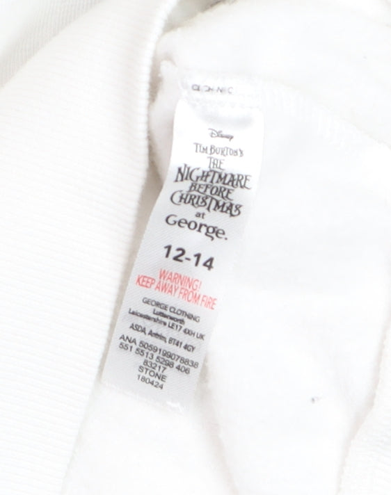 George Women White The Nightmare Before Christmas Sweatshirt Size 12-14