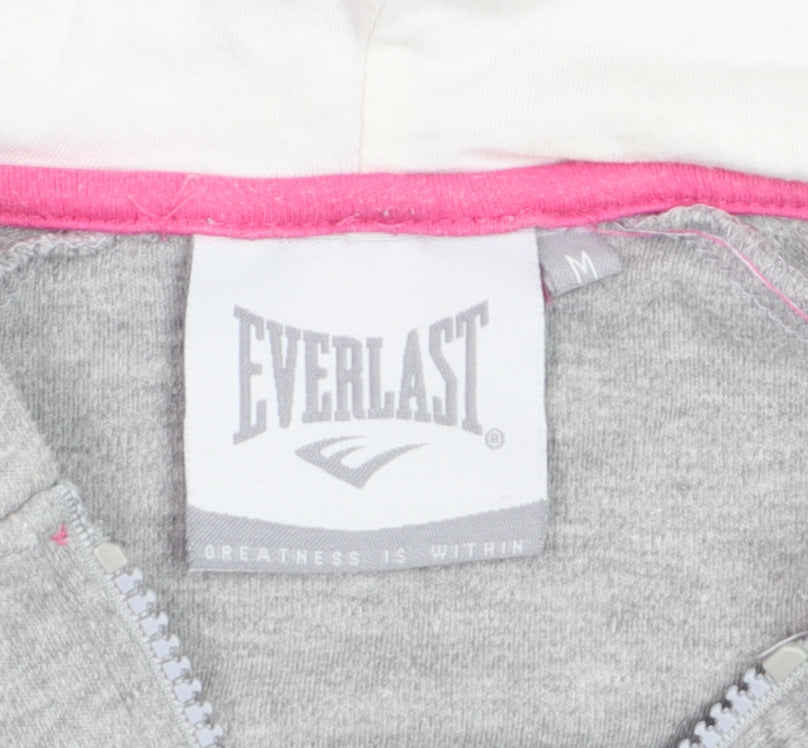 Everlast Women’s Grey & Pink Full Zip Sleeveless Hoodie Size M