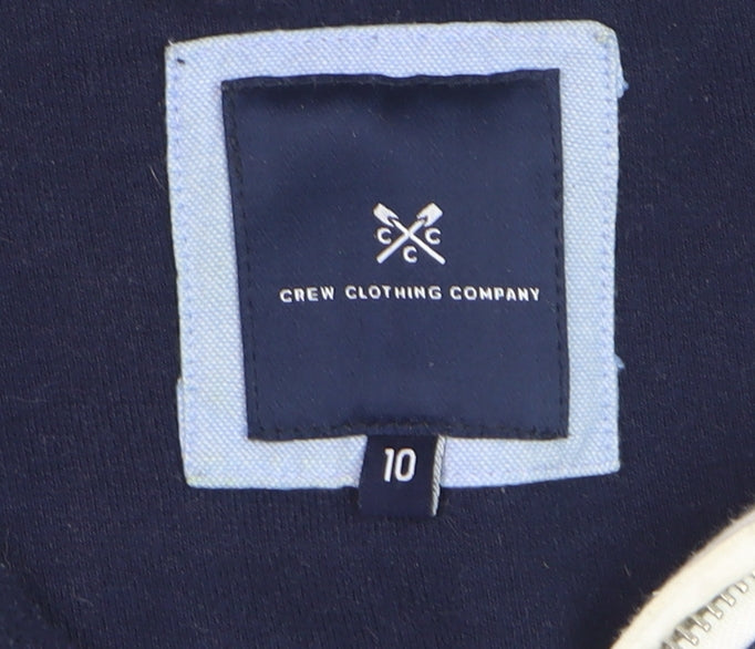 Crew Clothing Company Women's Navy Stripe Cotton Henley Sweatshirt Size 10