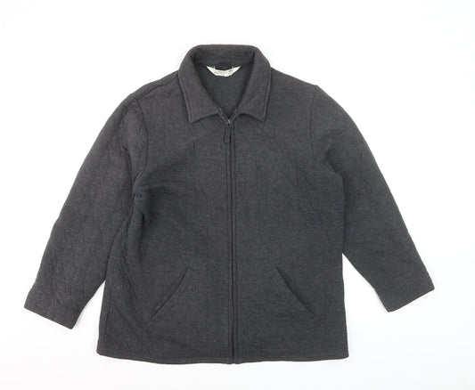 Jumper Men's Grey Full Zip Cotton Blend Casual Jacket M