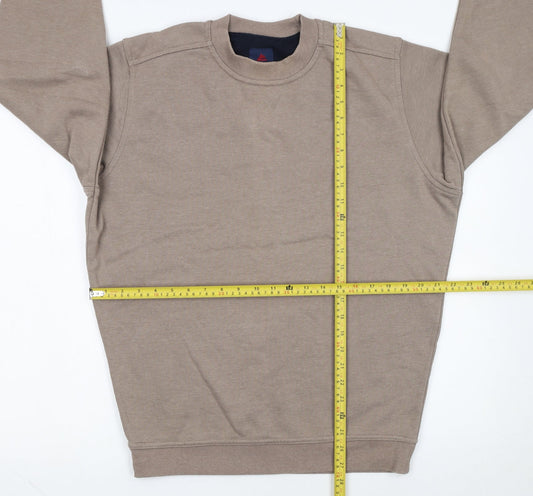 One Valley Men's Beige Crew Neck Sweatshirt Medium Pullover