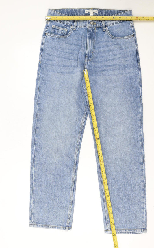Marks and Spencer Men's Blue Straight Fit Jeans W30 L29