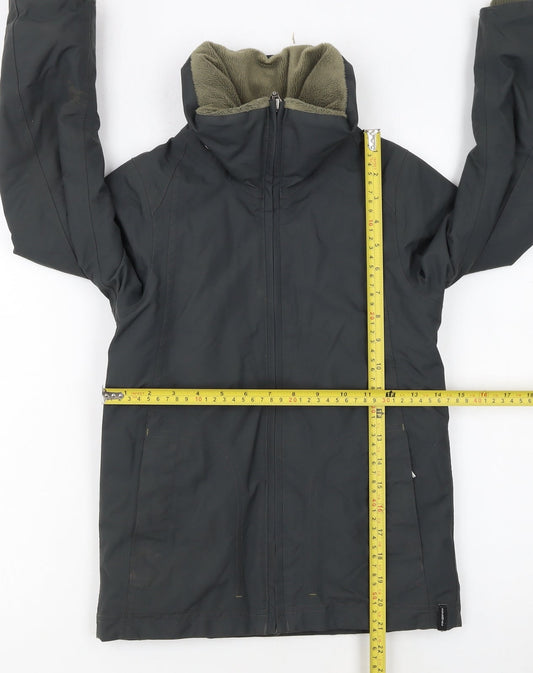 Fouganza Boys Black Water Resistant Lined Riding Parka Jacket 6 Years