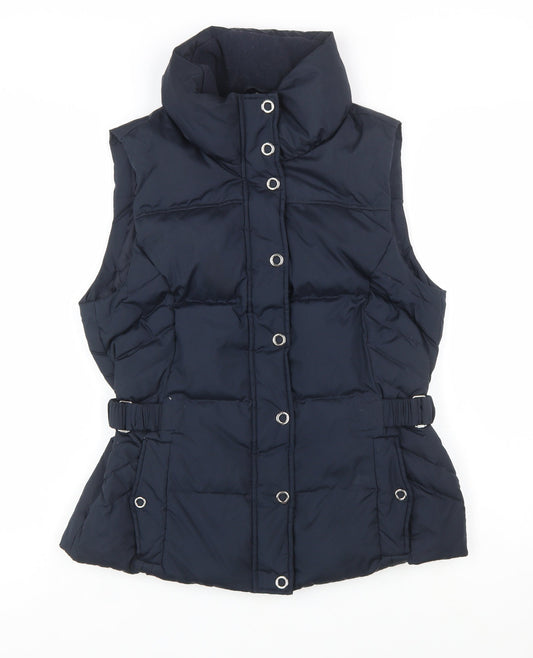 Esprit Womens Blue Puffer Waistcoat Size 14 Sleeveless Lined Polyester