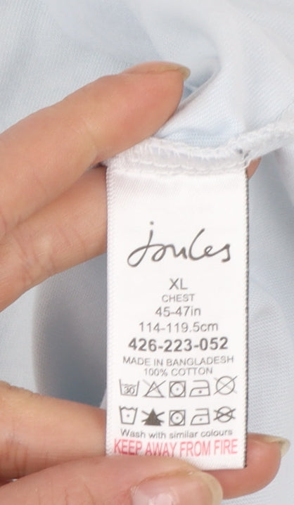 Joules Men's Blue XL Cotton Crew Neck Short Sleeve T-Shirt