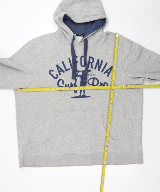 George Mens Grey Pullover Hoodie XX Large California Surf Graphic