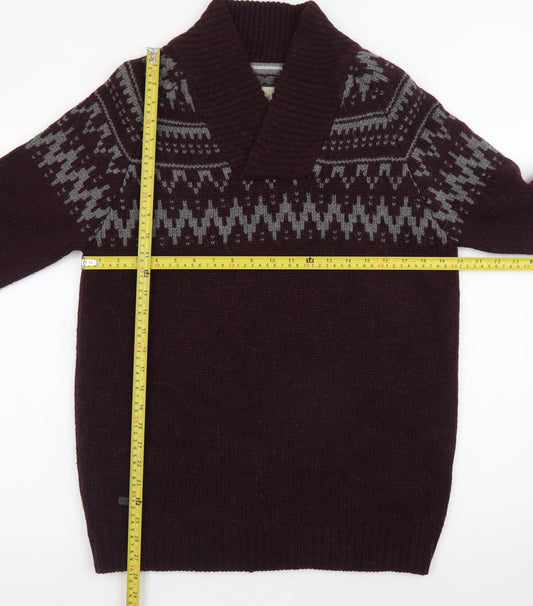 Rocha John Rocha Men’s Brown Fair Isle Wool Jumper Size M