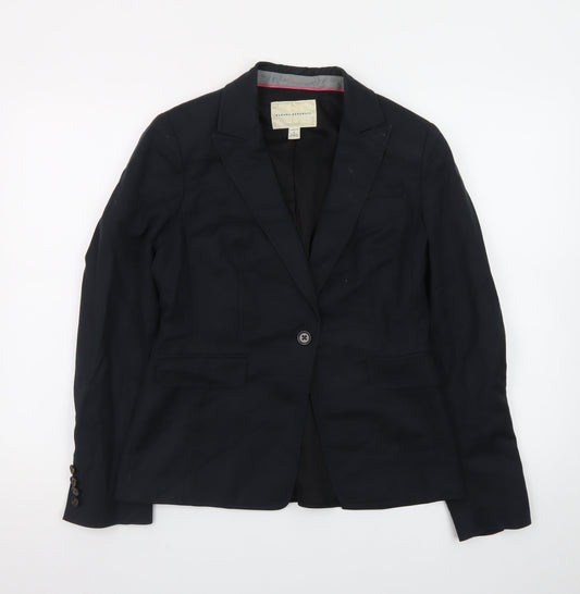 Banana Republic Women's Black Size 8 Stretch Blazer Single-Breasted Jacket
