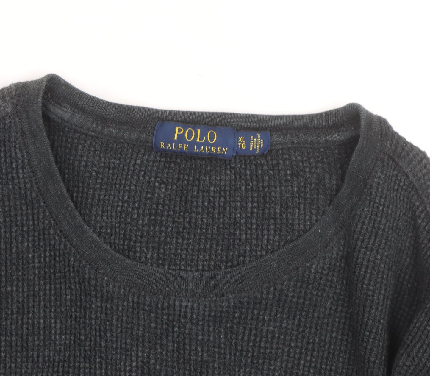 Ralph Lauren Men's Black Cotton Long Sleeve Crew Neck Top XL