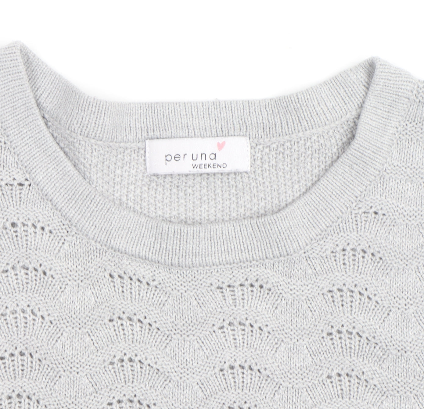 Marks and Spencer Per Una Grey Cotton Jumper Women Size 10 Crew Neck