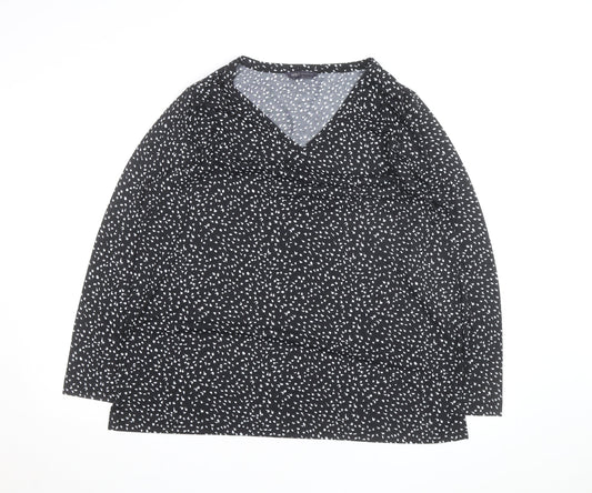 Marks and Spencer Women's Black Wrap Jersey Blouse Size 18