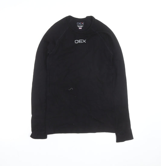 Mens UK Size S OEX Black HikingRunning & JoggingGym & TrainingWalking T-Shirt