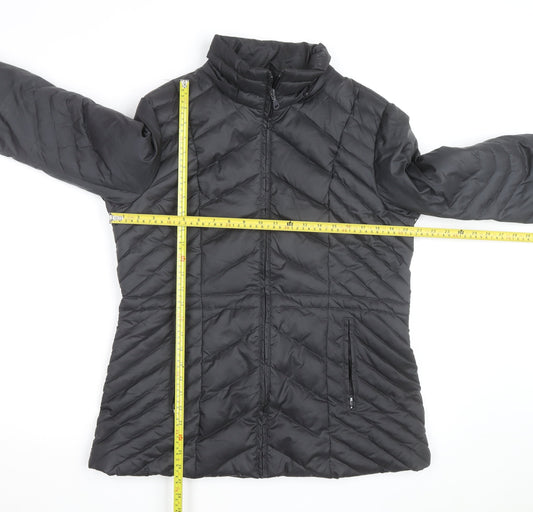 Cleo Women's Black Down Puffer Jacket M Quilted Insulated Mid-Length