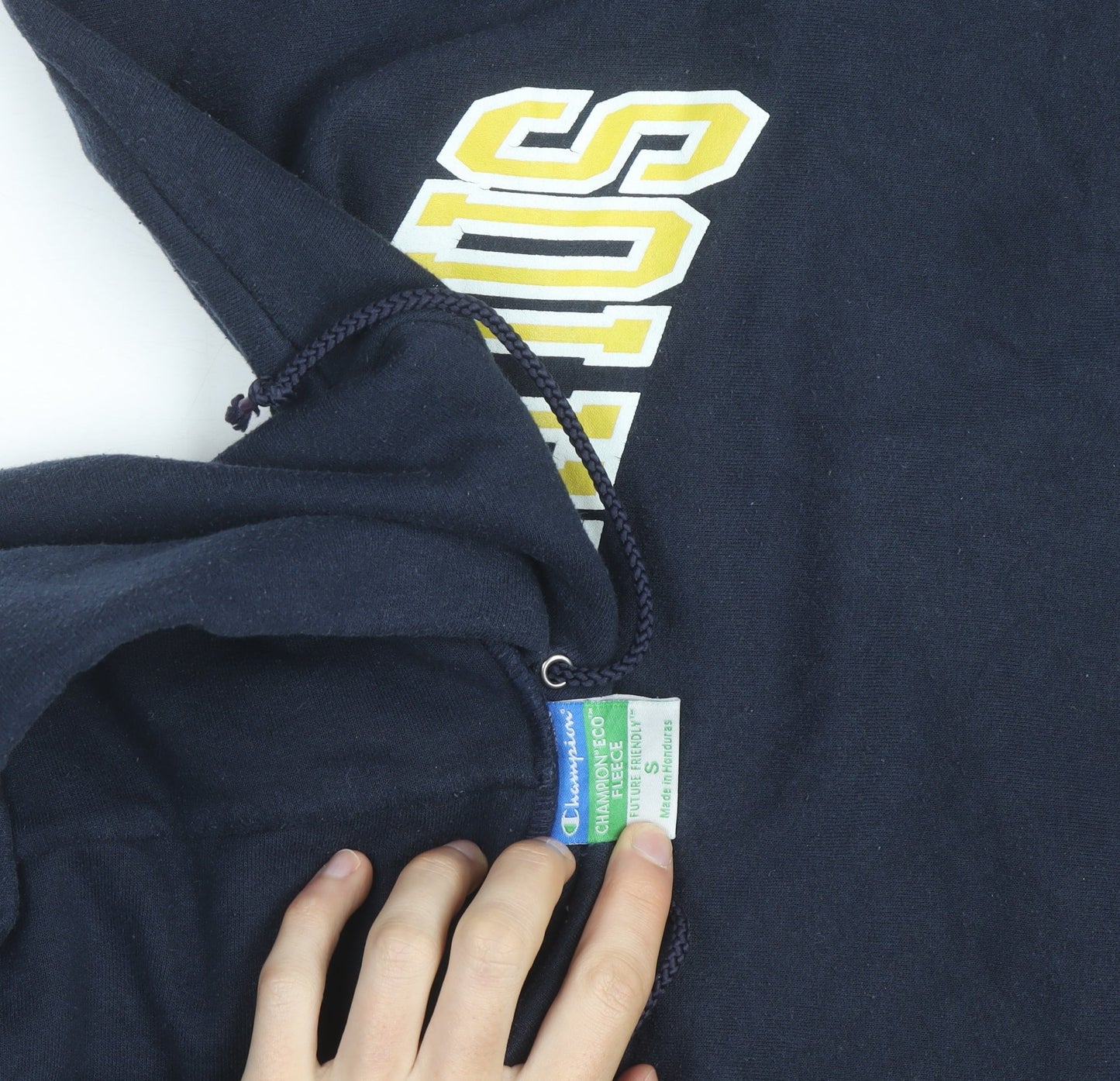 Champion Men's Blue Pullover Hoodie Small Saint Ignatius Graphic