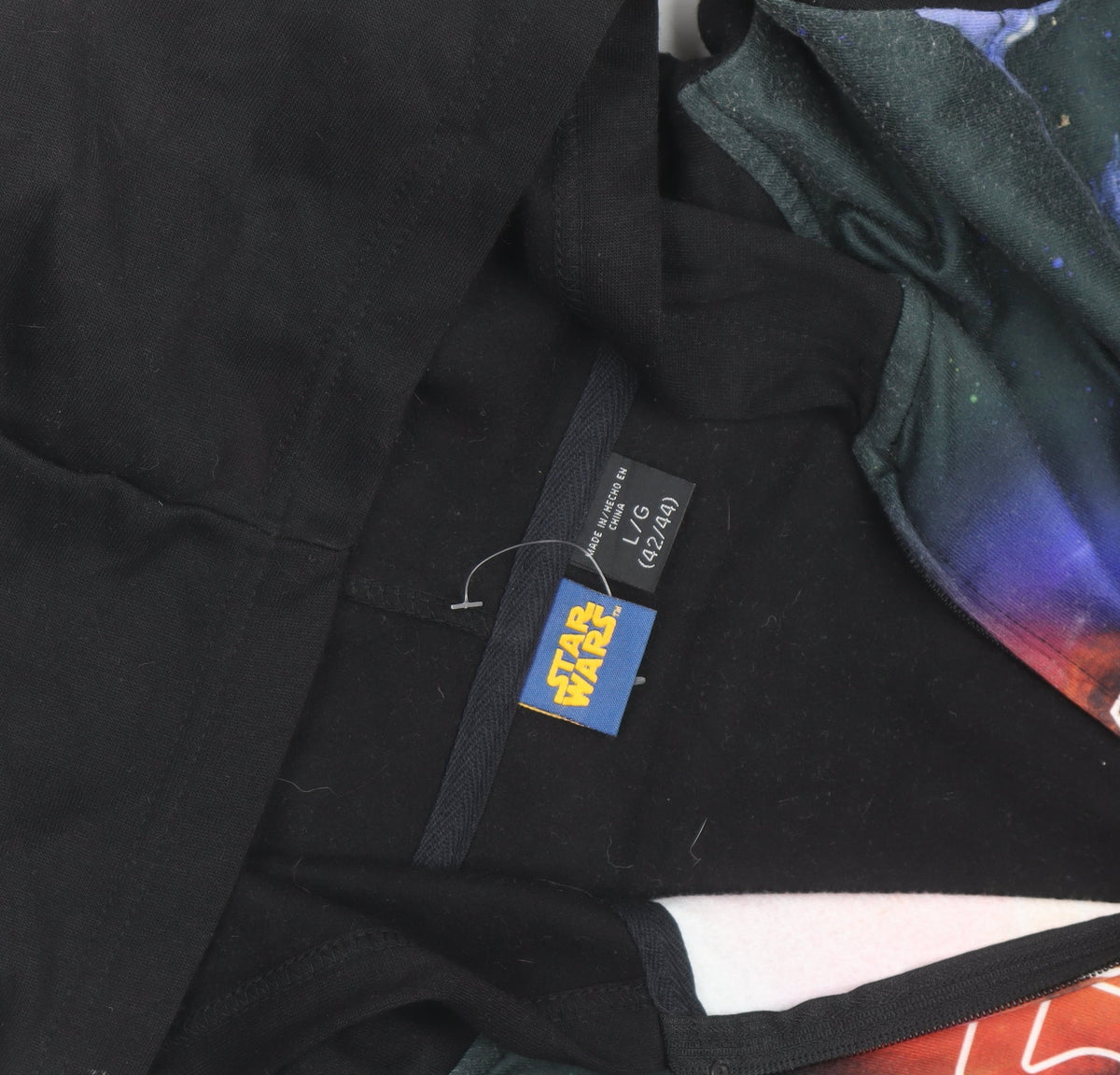 Additional view of Star Wars Teen Black Full Zip Hoodie L Movie Graphic Sweatshirt