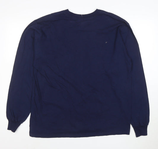Reebok Men’s Navy New England Patriots Long Sleeve T-Shirt Size L