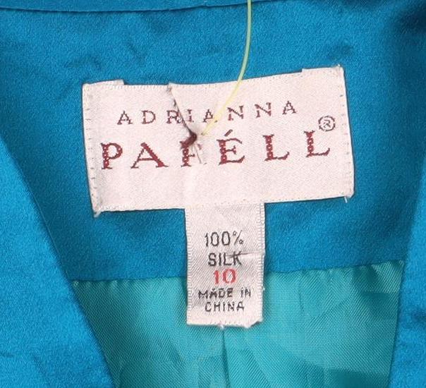 Adrianna Papell Blue Silk Women’s Size 10 Tailored Suit Jacket