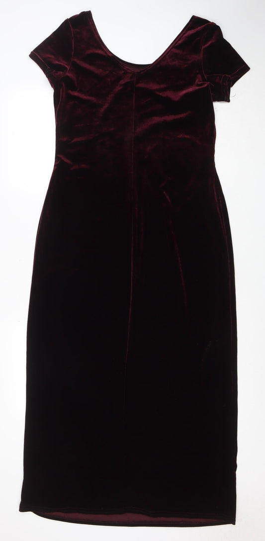 Scarlett Women's Red Velvet Bodycon Dress Size 12 Sleeveless