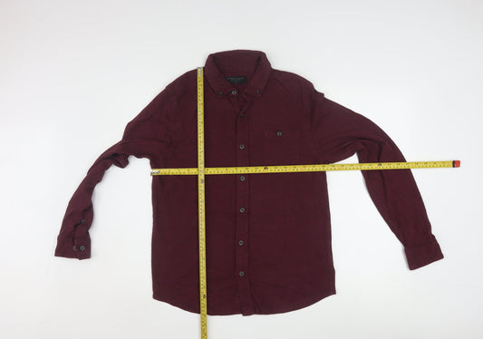 Authentic Casual Wear Men’s Red Button-Up Long Sleeve Shirt Medium