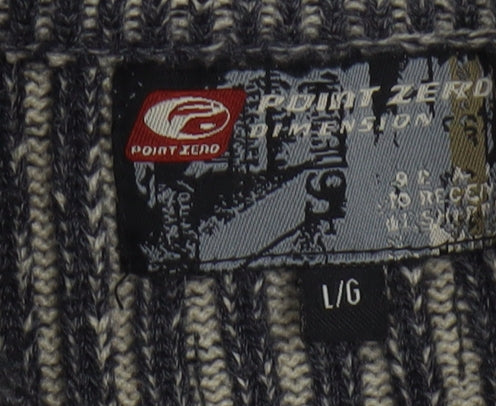 Point Zero Men’s Grey Stripe 1/4 Zip Knit Jumper Size L