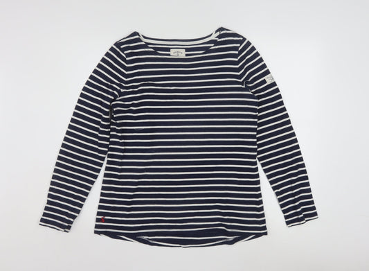 Joules Women Blue Striped Cotton Long Sleeve Nautical T-Shirt UK 12