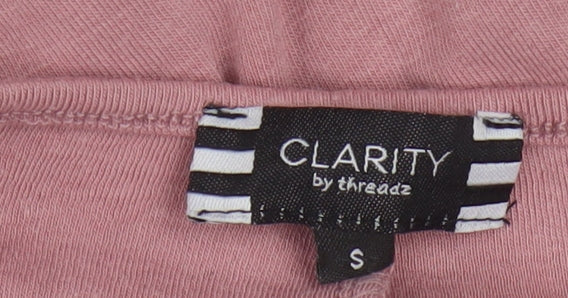 Clarity by Threadz Women's Pink Ruffle Hem Tunic Top Size S