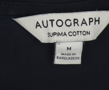 Marks and Spencer Autograph Men's Navy Supima Cotton Crew Neck T-Shirt Medium