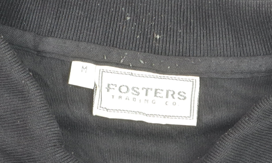 Fosters Trading Co. Men's Black Long Sleeve Polo Shirt Size M
