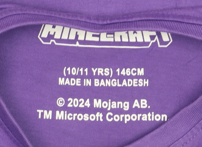 Minecraft Boys Purple Ender Dragon Graphic T-Shirt 10-11 Years