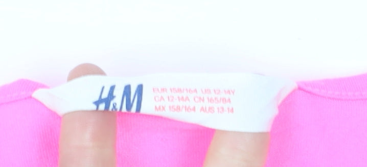 Additional view of H&M Teens Pink Sleeveless Tank Top, size 12, Relaxed Fit