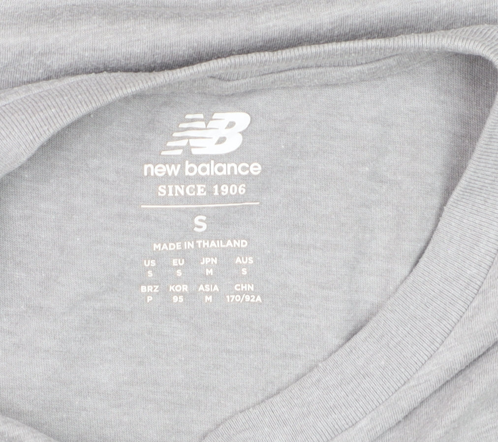 New Balance Men's Grey Short Sleeve Crew Neck Athletic T-Shirt Size S