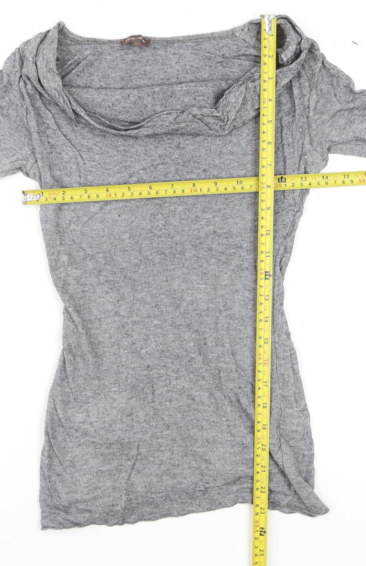 Phase Eight Women’s Grey Cowl Neck Long Sleeve Jersey Top Size L