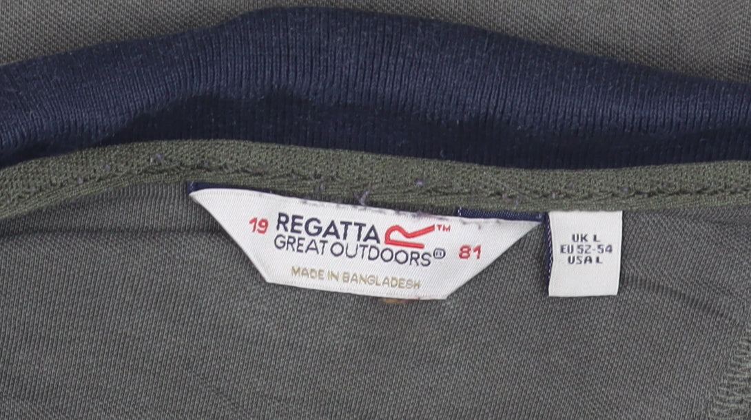 Regatta Men’s Green Cotton Polo Shirt L Casual Outdoor