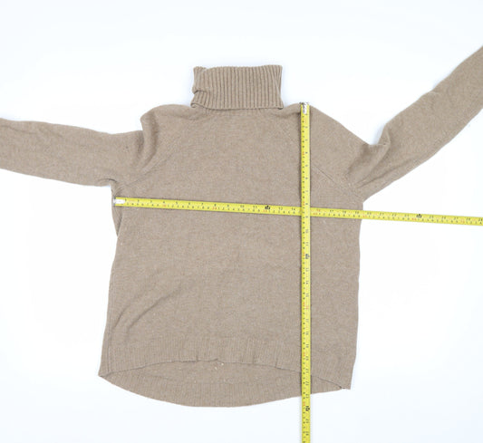 J.Crew Women Beige XS Roll Neck Wool Alpaca Knit Jumper