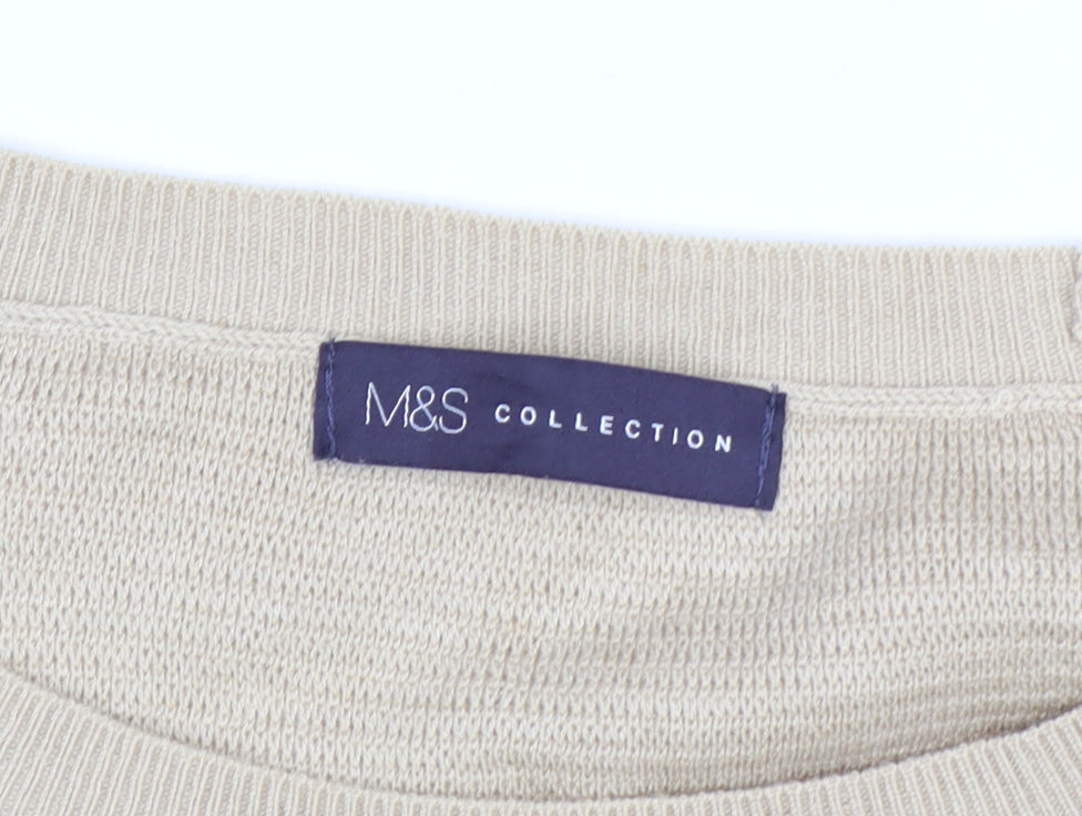 Marks and Spencer Women Beige Knit Jumper Dress Size 10