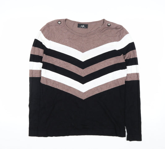 Wallis Women’s Multicoloured Stripe Long Sleeve Knit Jumper UK 14