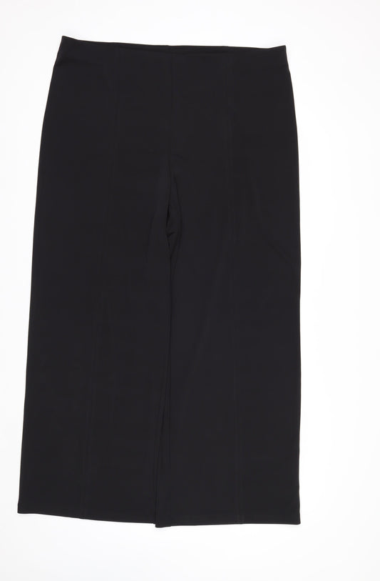 H&M Womens Black XL Straight Leg Stretch Trousers