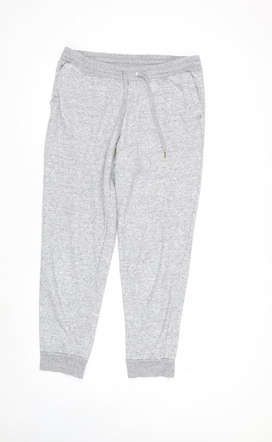 Uniqlo Men's Grey L Fleece-Lined Joggers with Drawstring Waist