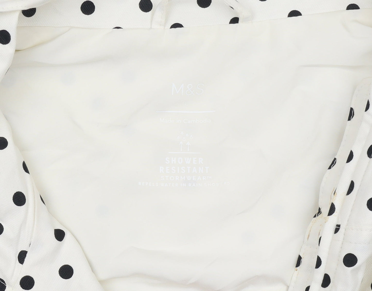 Marks and Spencer Women’s Ivory Polka Dot Windbreaker Jacket L