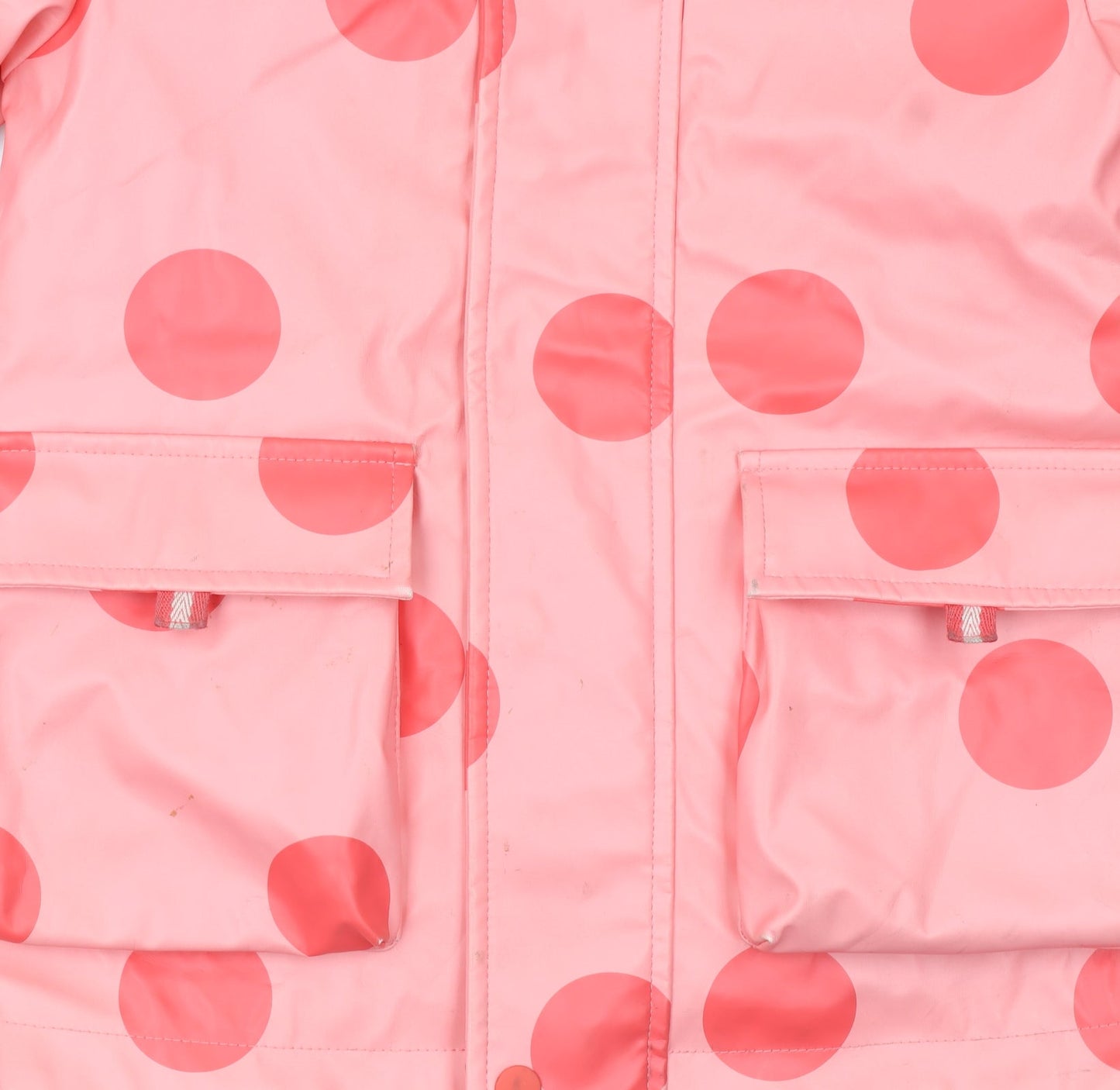 Marks and Spencer Girls Pink Polka Dot Rain Coat 4-5 Years Hooded Waterproof