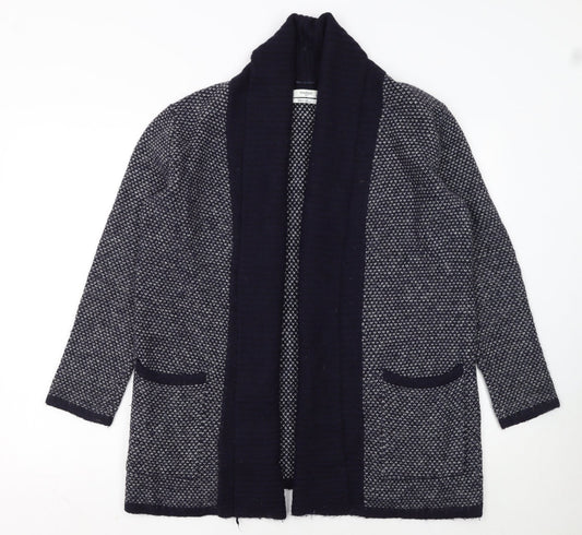 Mango Women’s Blue Wool Blend Open Knit Long Sleeve Cardigan Size 10